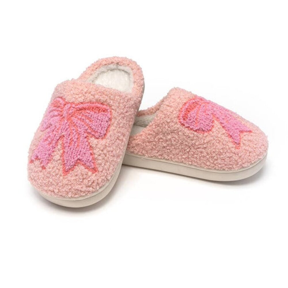 Super cute Pink Bow Women's Super Soft Slippers